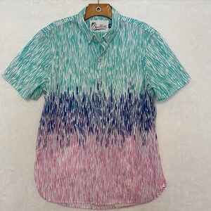 Chubbies Button Up Shirt, The Weekend Has Arrived,  Size Small Men's Navy Pink